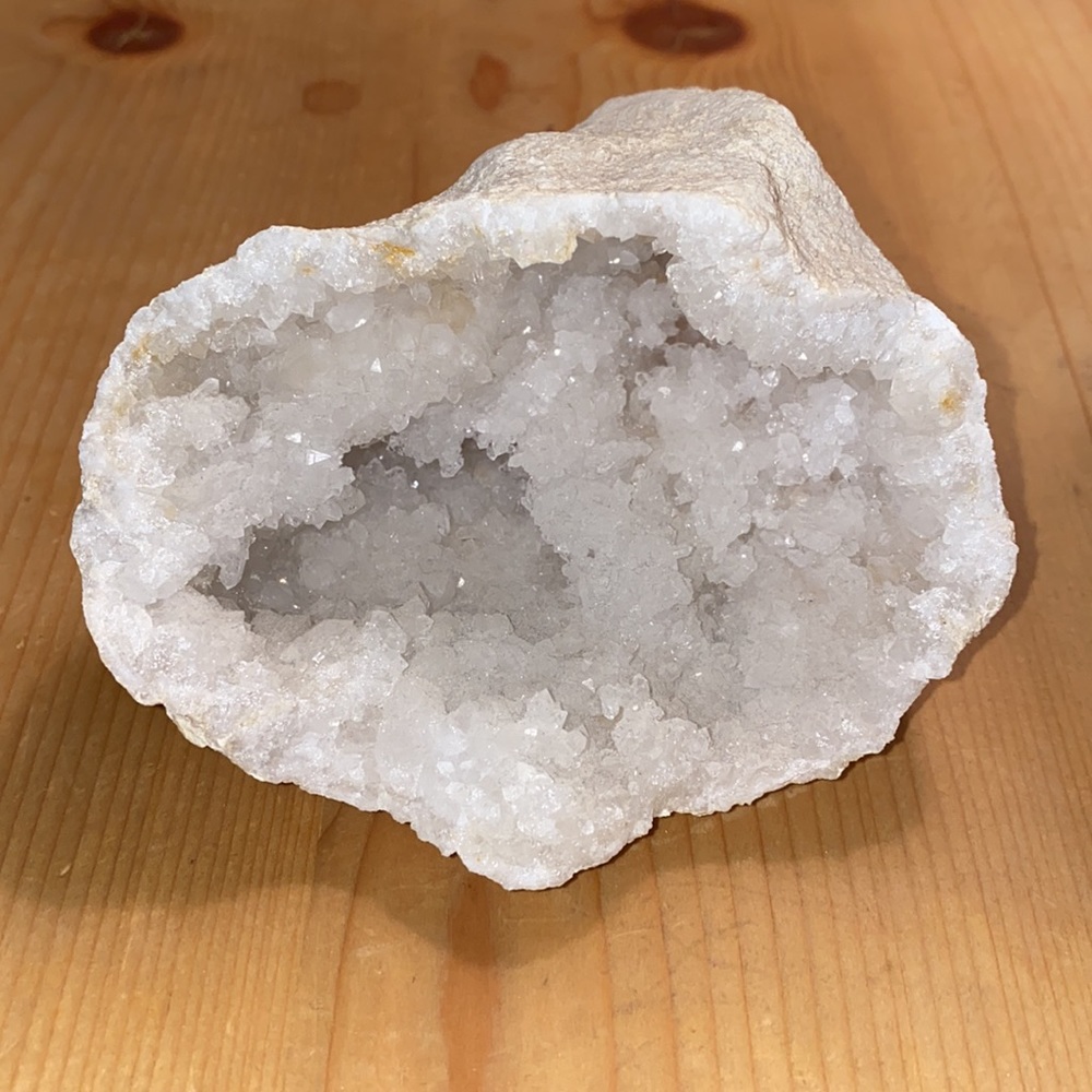 White Calcite Cluster Geode